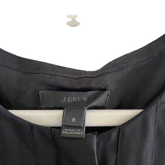 J. Crew Black Sleeveless Short Pleated A-Line Dress Women’s Size 6 Small - Picture 3 of 4